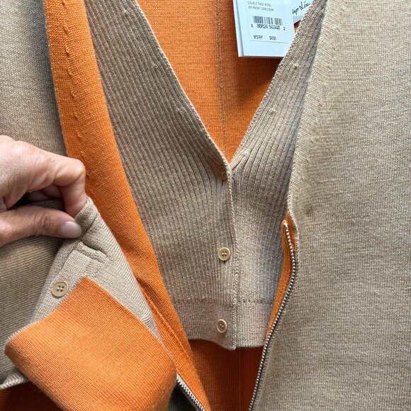3.1 PHILLIP LIM -Double Face Wool Zip-Front Cardigan -Size Medium - Picture 7 of 8